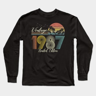 Vintage 1987 Limited Edition Men Women 33 Birthday Long Sleeve T-Shirt